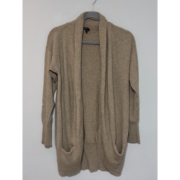 Eileen Fisher Open-Front Cardigan Women's Size Small Beige Long Sleeve Cashmere - Picture 2 of 7